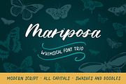 Mariposa Font Trio, a Script Font by Monarch Design Co. (Thumbnail 1 of 9)