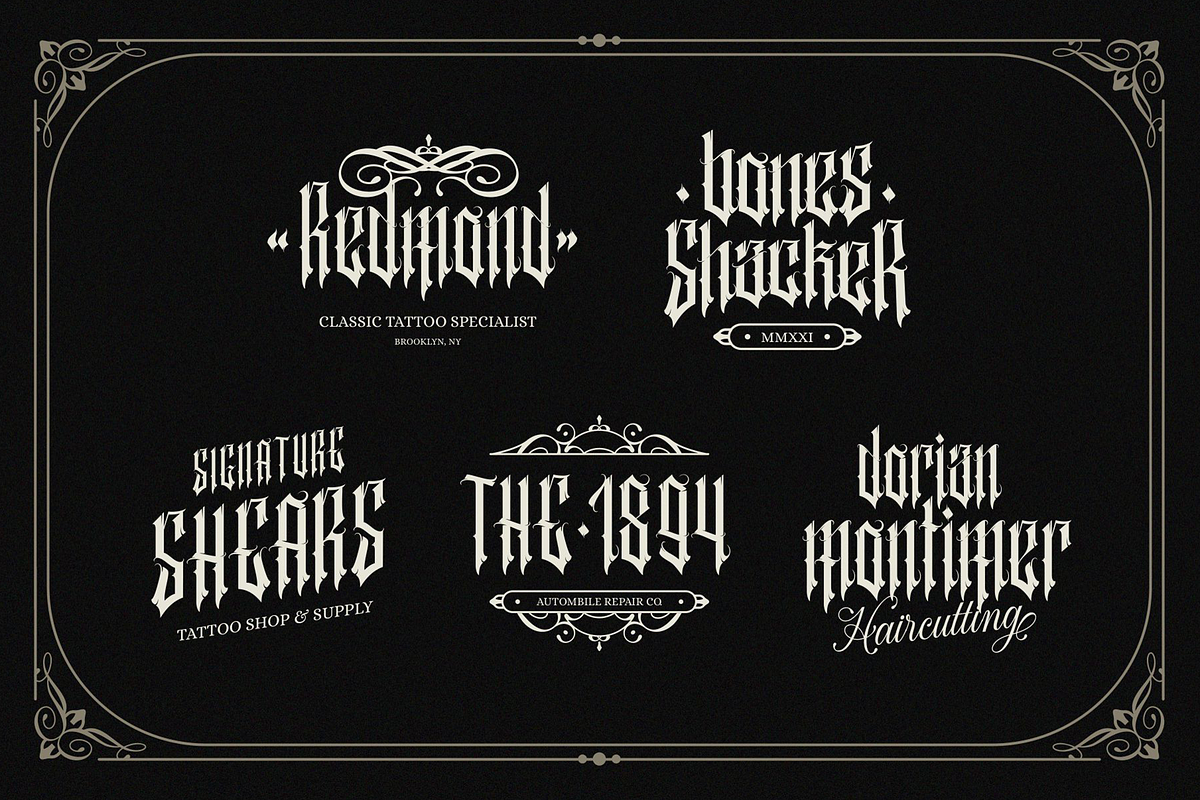 Auvelamerde, a Blackletter Font by ilhamtaro (Photo 5 of 10)