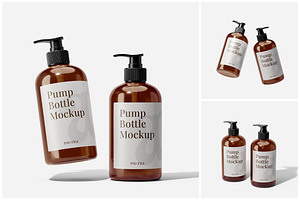 Amber Pump Bottle Mockup Vol.2