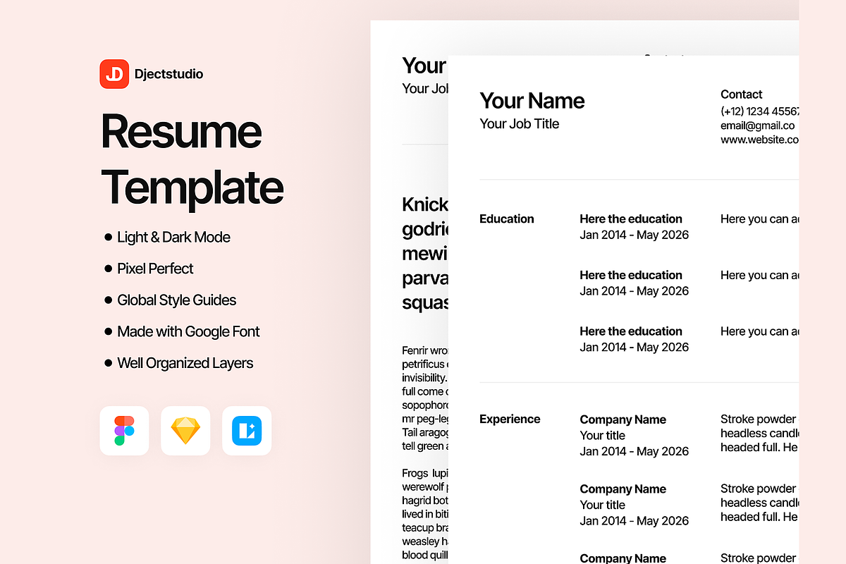 Resume Template, a Resume Template by DjectStudio (Photo 1 of 5)