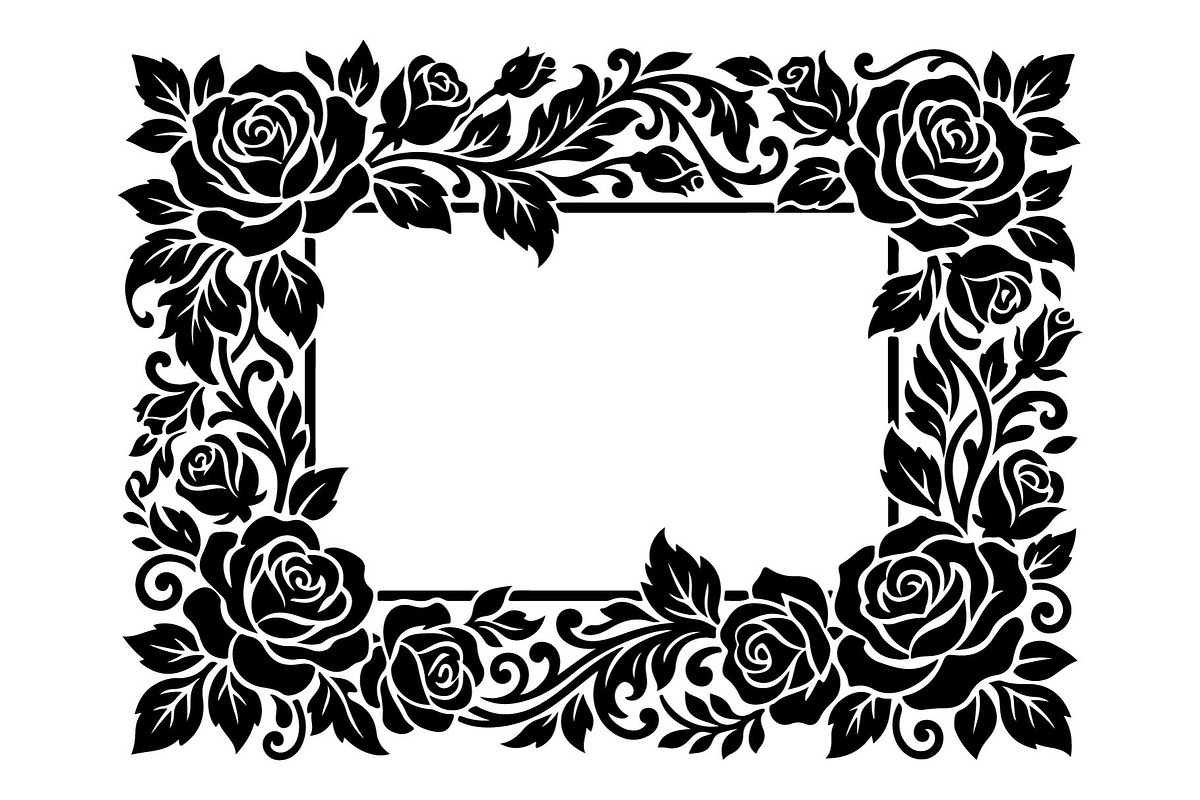Luxury Floral Frame Silhouette, an Object Graphic by hafijul (Photo 3 of 4)