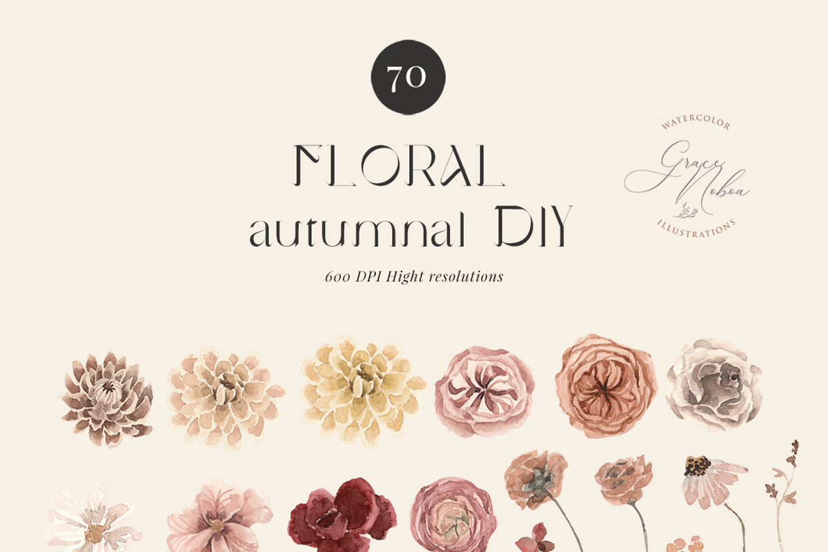 Autumn Floristry- Floral watercolor, an Illustration by Grace Noboa Illustrations (Photo 9 of 11)