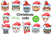 Christmas cats, an Animal Illustration by Watercolor fantasy (Thumbnail 1 of 7)