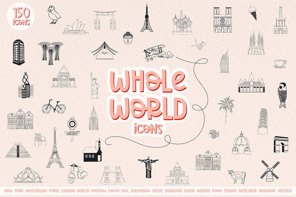 150 Whole World Icons, a Graphic by Mio Buono (Photo 1 of 8)