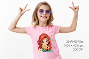 Cartoon Baby Princess.TShirt Sticker, an Animal Illustration by KENO Mascots (Thumbnail 9 of 11)