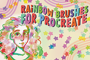 Rainbow Brushes for Procreate, a Brushes & More by pinkdrinksoul (Thumbnail 1 of 4)