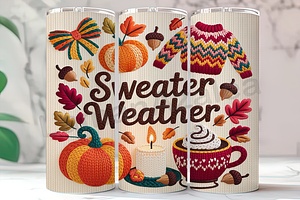Cozy Sweater Weather Tumbler, a Background Photo by LamanAzalea