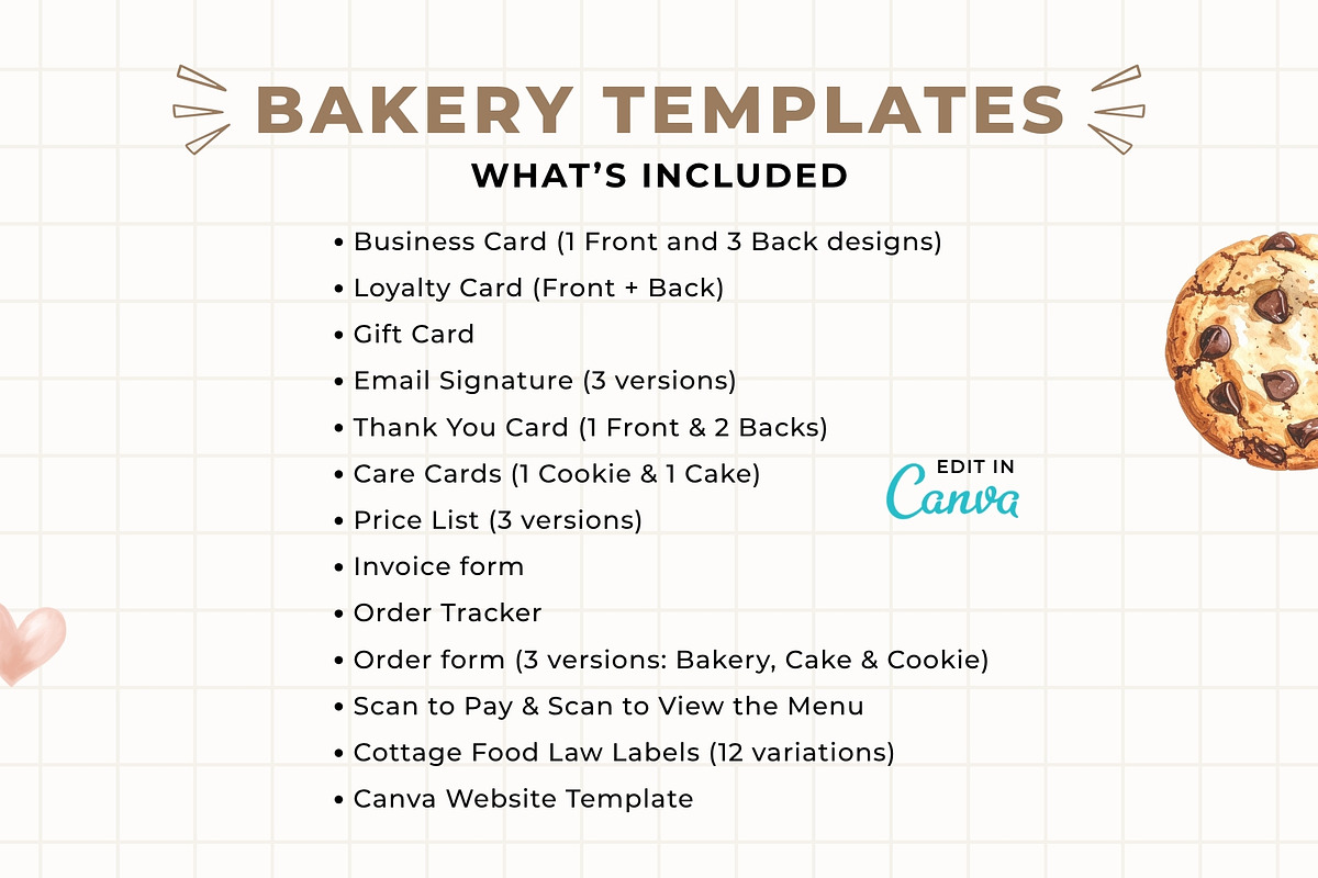 50+ Bakery Business Canva Templates, a Stationery Template by Anna Design Studio (Photo 2 of 14)