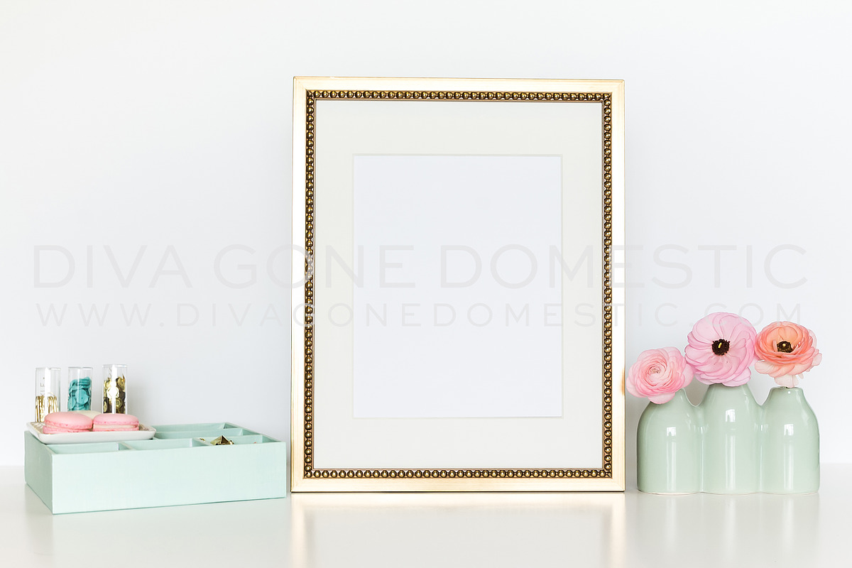 Gold Styled Frame Mockup for Art, a Print Template by avenuetwentyone
