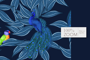 Amazon Birds Seamless Pattern Jungle