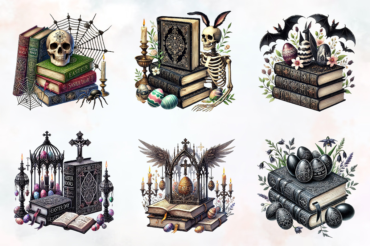 Gothic easter day books clipart, an Illustration by RobertsArt (Photo 3 of 7)