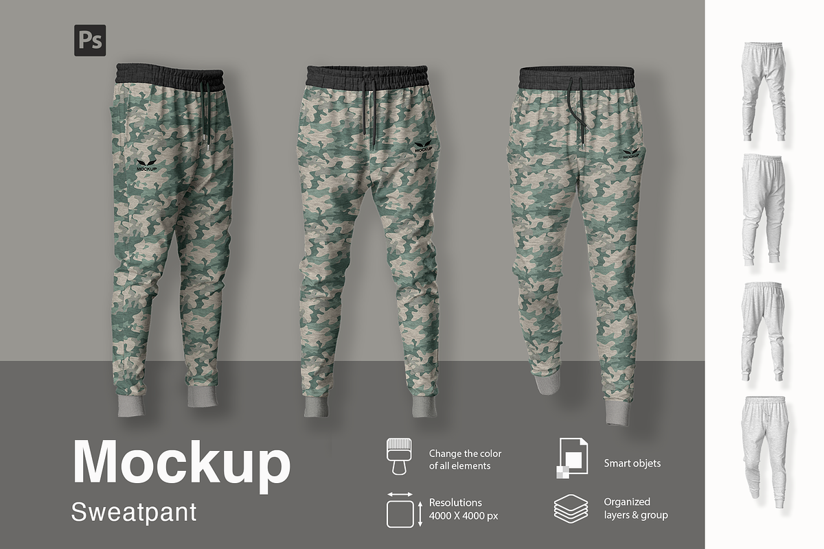 Joggers Pants and Sweatpants mockup., a Bottom Mockup by Irena Matiash shop (Photo 1 of 5)
