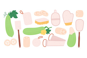 Loofah elements. Bath accessories, an Object Illustration by LadadikArt