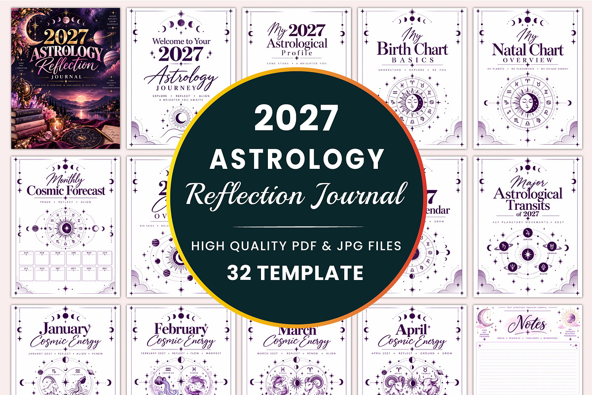 2027 Astrology Reflection Journal, a Stationery Template by Shumaya (Photo 1 of 4)