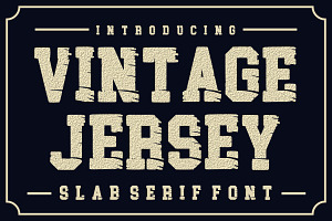 Vintage Jersey, a Slab Serif Font by Fourteen Letter