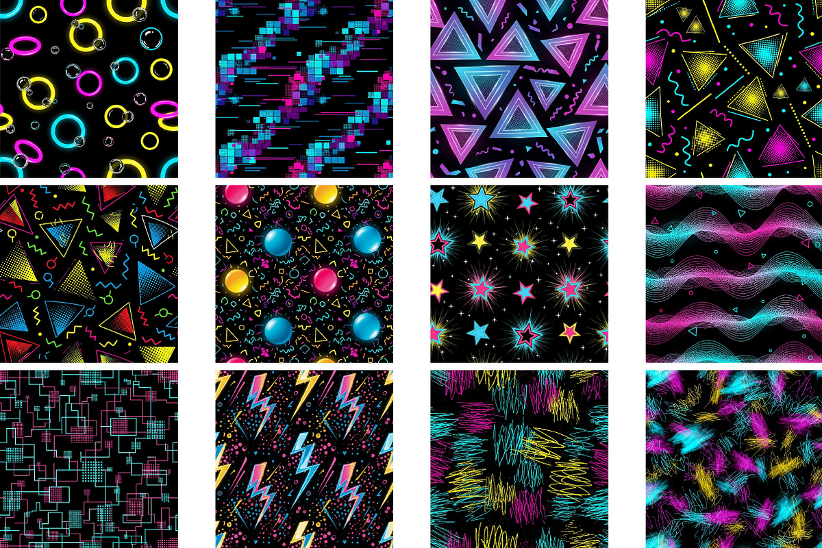 Funky 90s Abstract Pop Art Neon, a Pattern Graphic by Wow Magic (Photo 2 of 3)