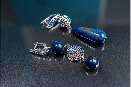 Blue natural lapis lazuli, earrings, a Beauty & Fashion Photo by darksoul72