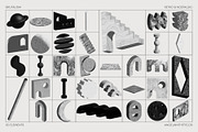 DARK BRUTALISM 3D Elements, an Object Graphic by angelainthefields (Thumbnail 4 of 11)