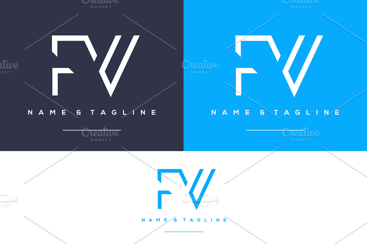 Monogram icon logo FV, a Branding & Logo Template by idesign_4u