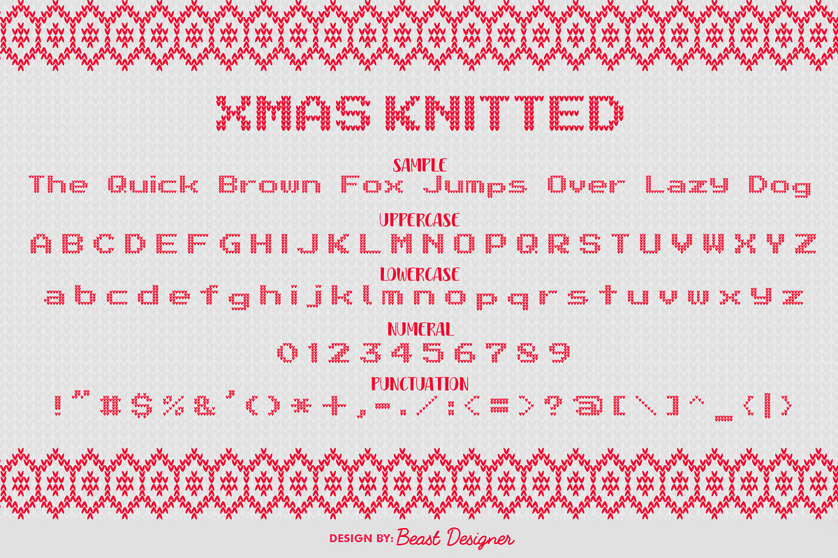 Xmas Knitted, a Font by Beast Designer (Photo 2 of 2)