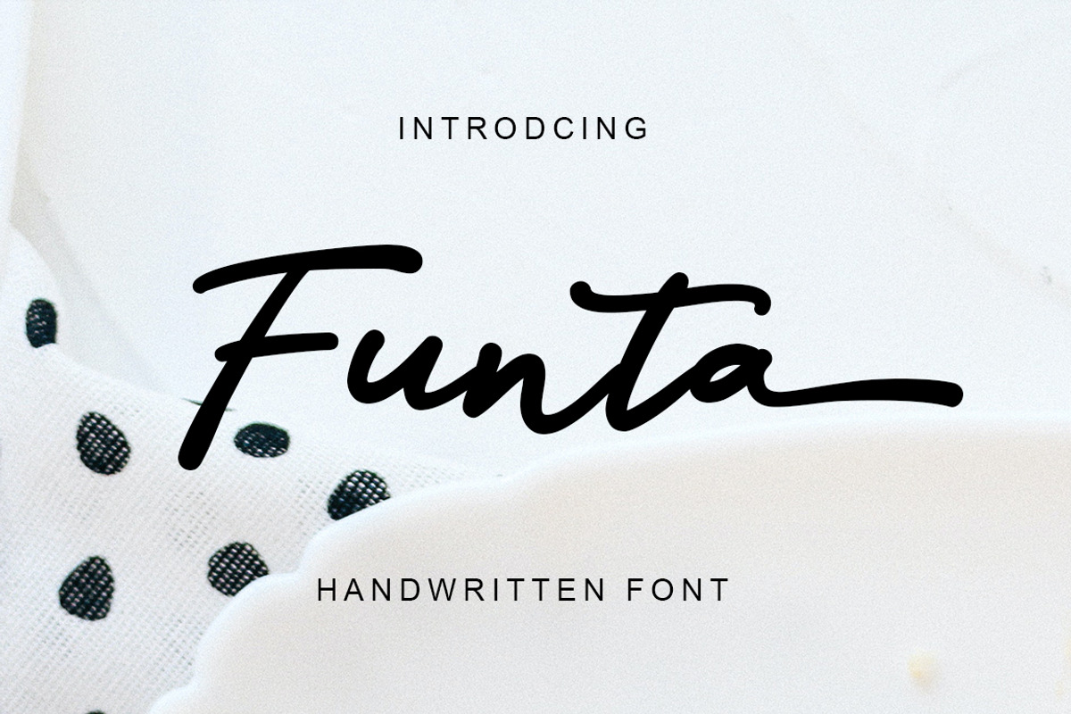 Funta, a Script Font by Gatype (Photo 1 of 8)
