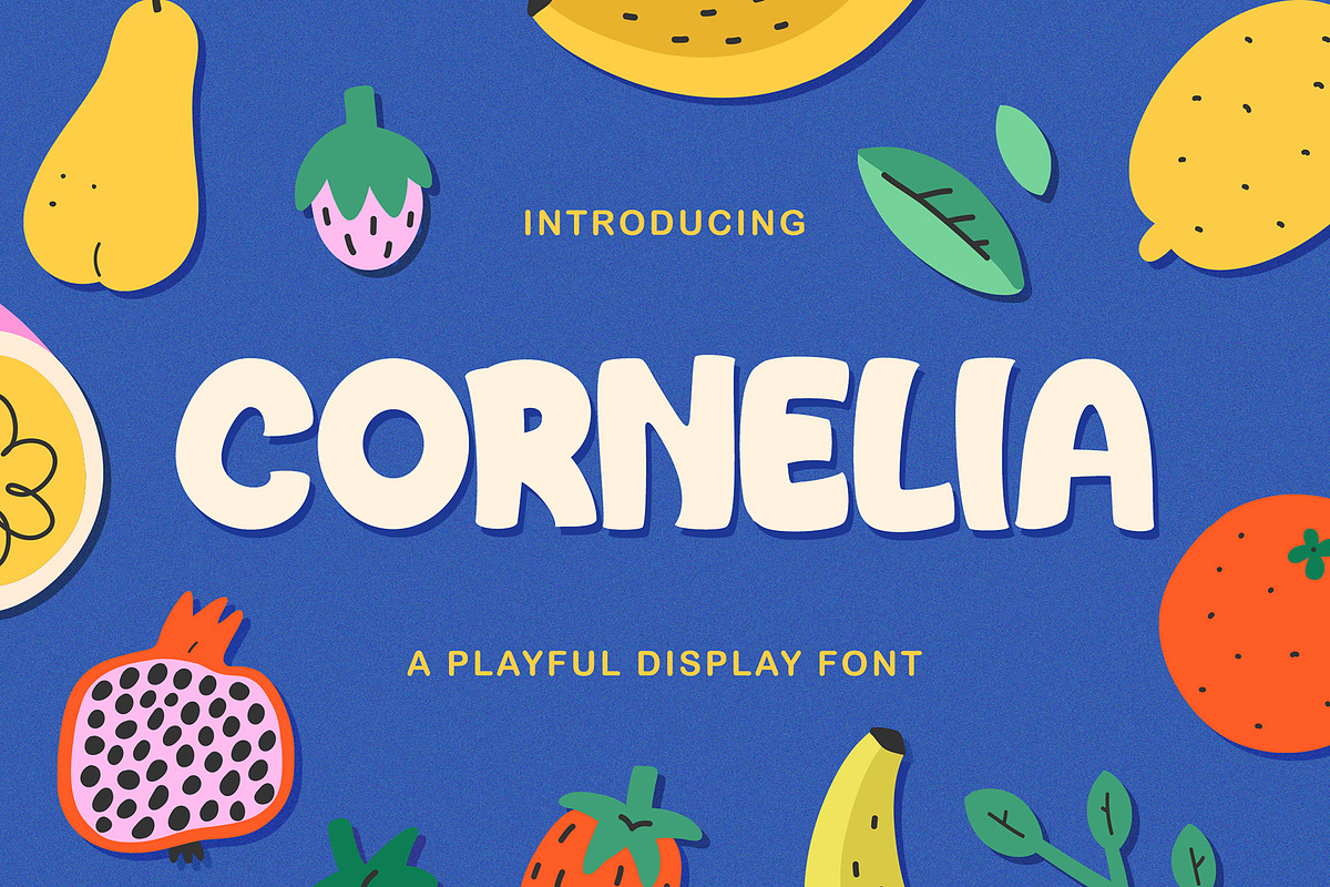 Cornelia - Cute Playful Display Font, a Sans Serif Font by fluffstudio (Photo 1 of 8)