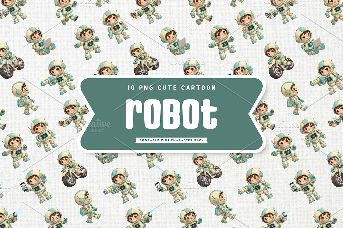 Kawaii Little Robot Cute Character, a Technology Illustration by Gohsantosa (Photo 2 of 4)