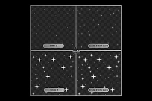 White Sparkle Star PNG Overlays