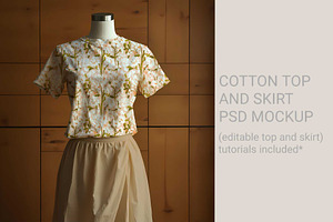 Cotton Top and Skirt editable mockup