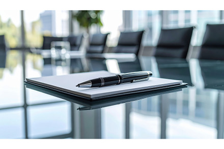 Executive pen and notebook on