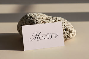 Beige Stone Business Card Mockup