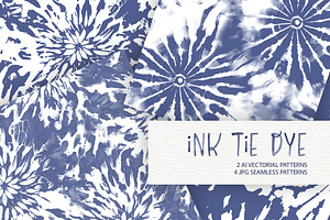 Blue Ink Tie Dye Patterns