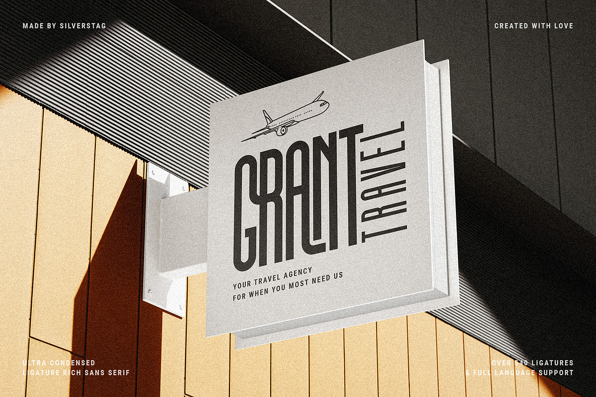 First Contact - Ultra Condensed Font, a Sans Serif Font by SilverStag Type Foundry (Photo 8 of 17)