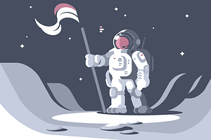 Astronaut Character In Spacesuit