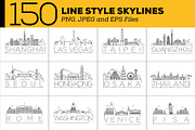 150 - Linear Style City Skylines, an Outline Icon by Kursat Unsal (Thumbnail 16 of 18)