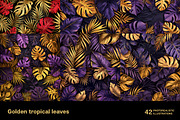 Golden tropical leaves. 42 images, a Decorative Illustration by Handmadefont (Thumbnail 4 of 11)