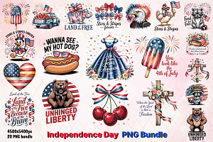 Independence Day PNG Bundle, an Object Graphic by GlitterCraft