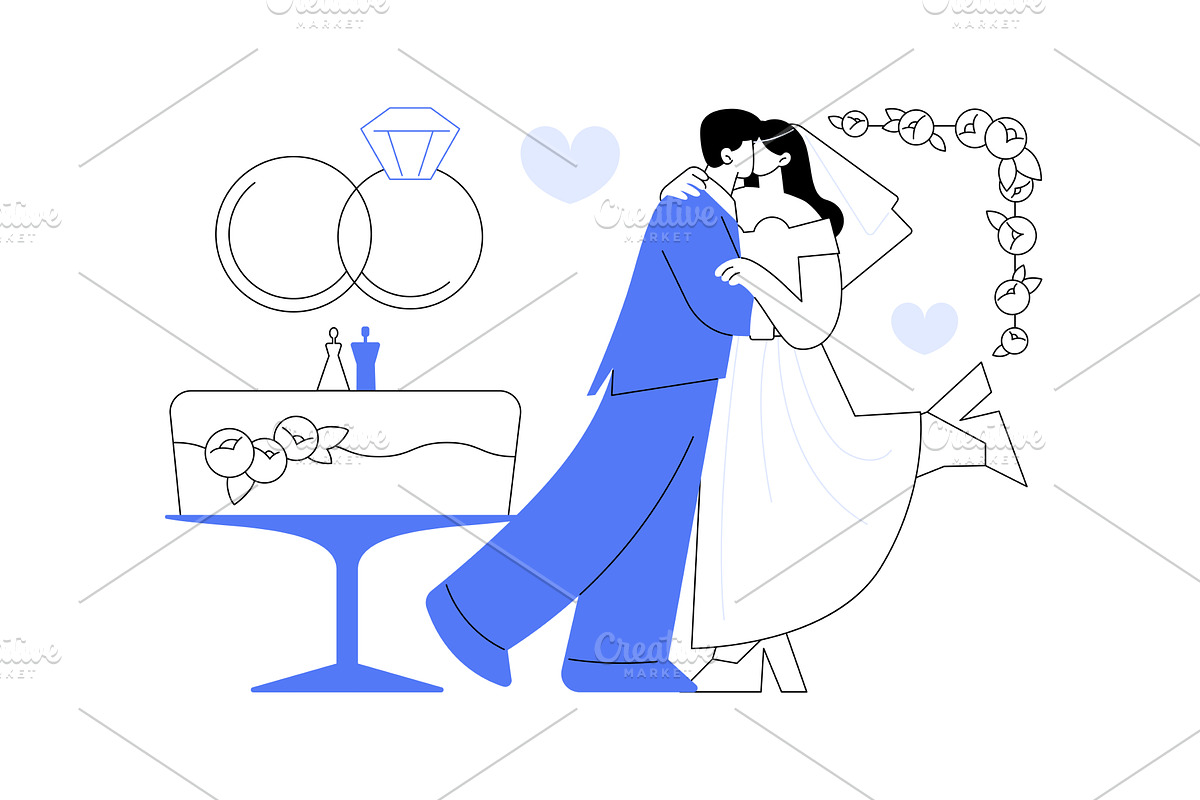 The wedding day isolated cartoon, a Person Illustration by Visual Generation