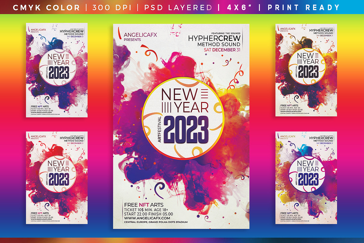 New Year 2023 Art Color Fest, a Flyer Template by angelicafx (Photo 1 of 2)