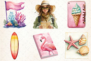 Watercolor Summer Planner Clipart, an Illustration by Rose Art (Thumbnail 4 of 4)