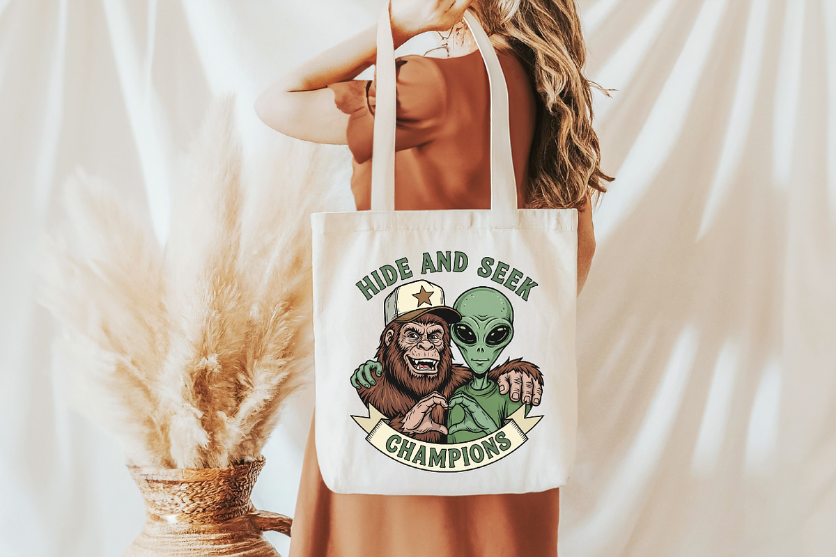 Funny Bigfoot and Alien, an Illustration by Craft Nest (Photo 4 of 6)