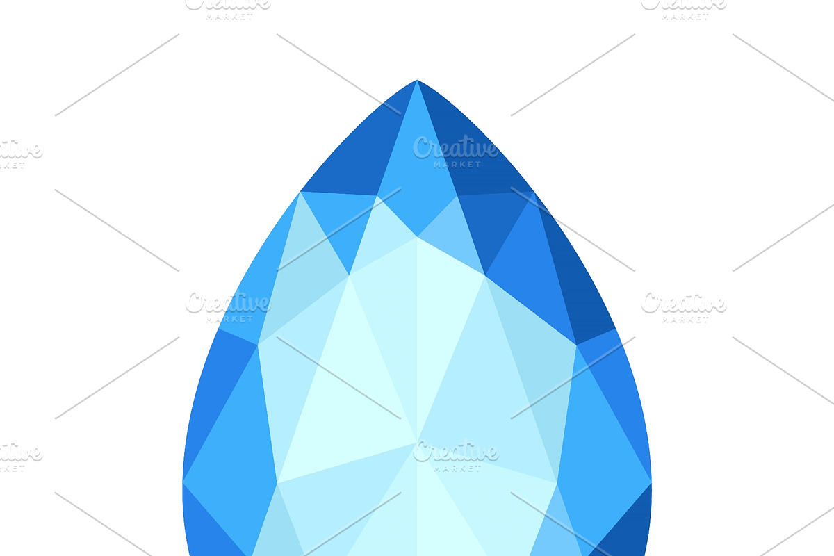 Blue teardrop gemstone icon, an Object Illustration by Things for designers (Photo 3 of 3)