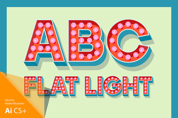 Illustration of flat lamp alphabet 1 preview 7