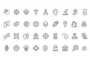 Digital brain automatic icons, a Technology Illustration by Lemberg Vector