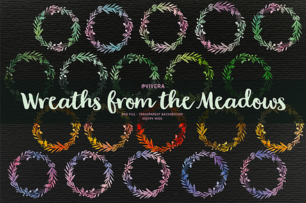 Loose Watercolor Wreath - 20 images