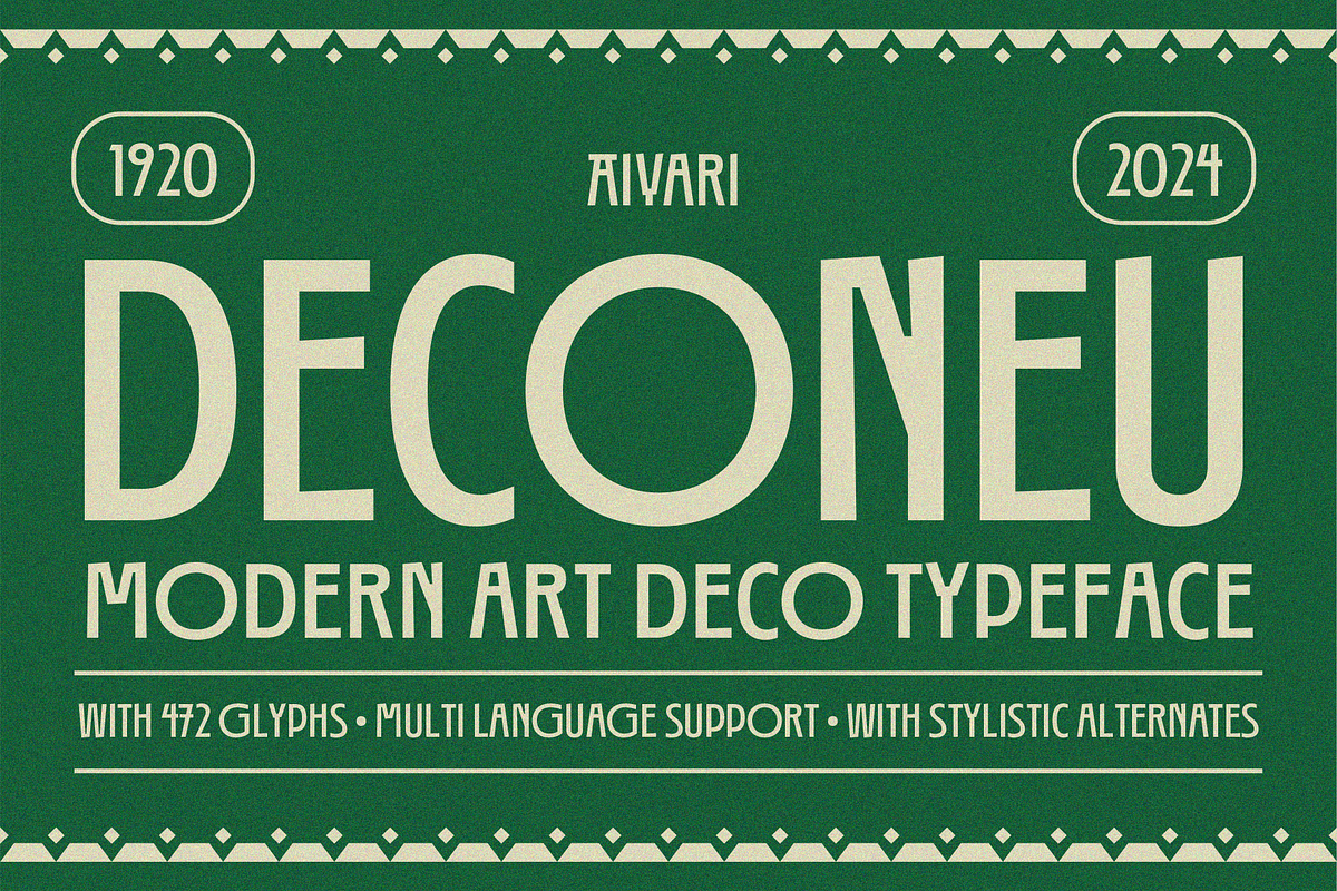 Deconeu Modern Art Deco Typeface, a Sans Serif Font by Aiyari (Photo 1 of 10)