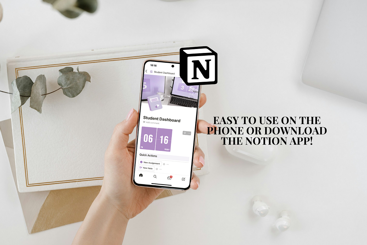 Purple Notion Student Planner, an App Template by SociallyyCreative (Photo 7 of 10)