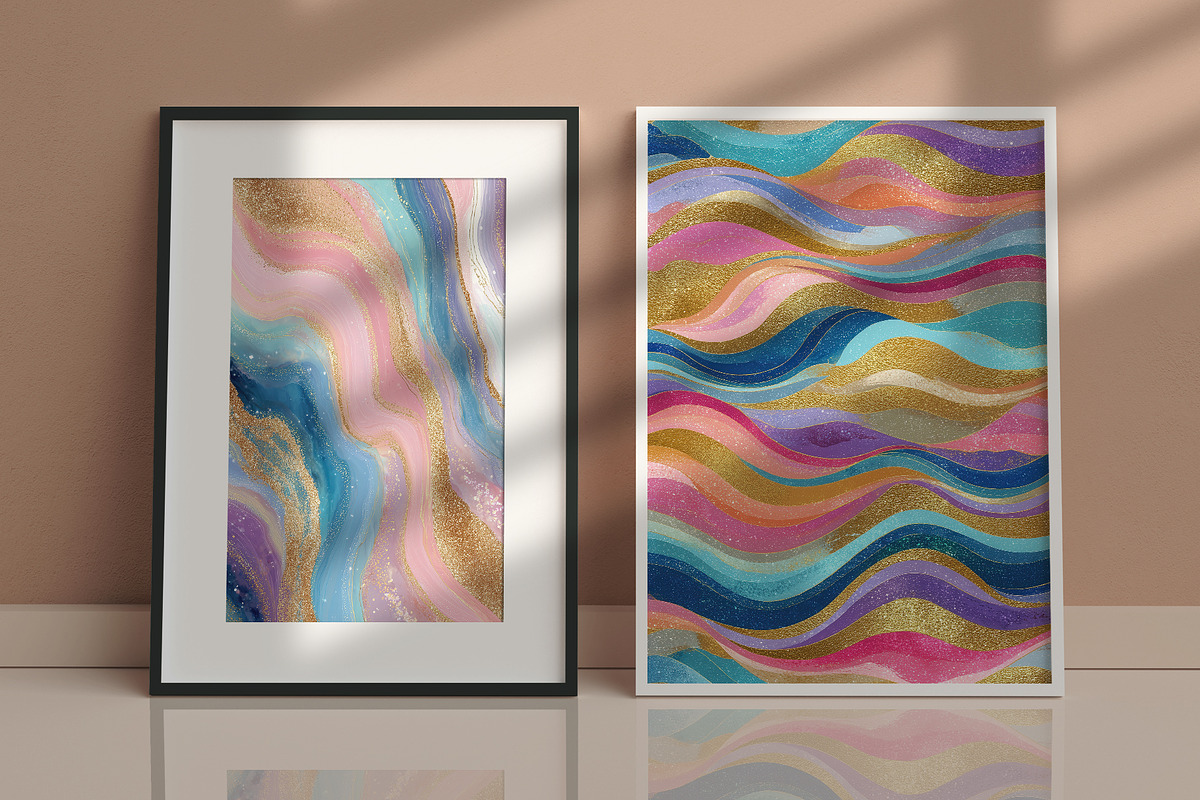 Dreamy Marble Glitter Illustration 2, a Decorative Illustration by Housui Patterns (Photo 5 of 9)