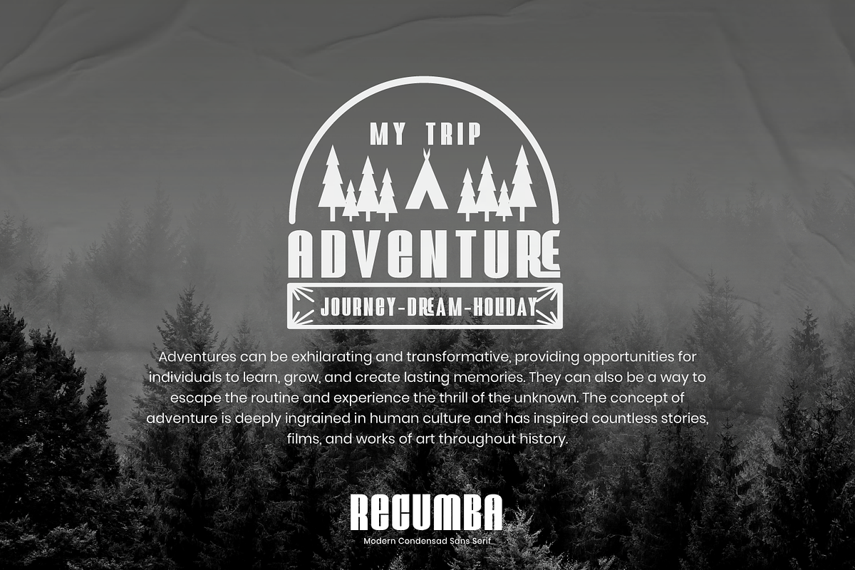 Recumba - Modern Display Font, a Sans Serif Font by Pixesia Studio (Photo 7 of 9)