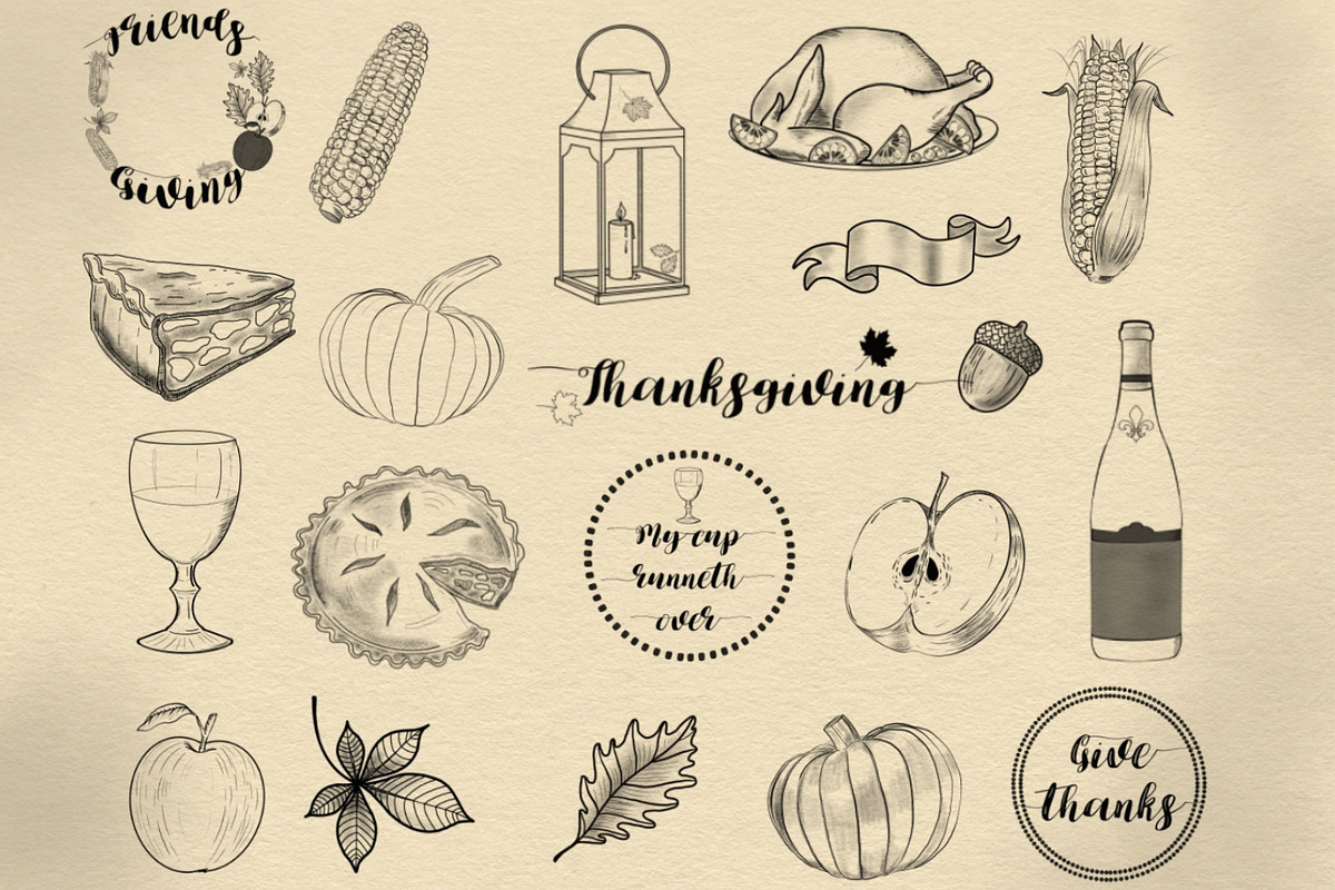 Thanksgiving Procreate Stamps set, a Shape Add-On by Ducatum (Photo 2 of 3)